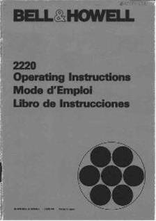 Bell and Howell 2220 manual. Camera Instructions.